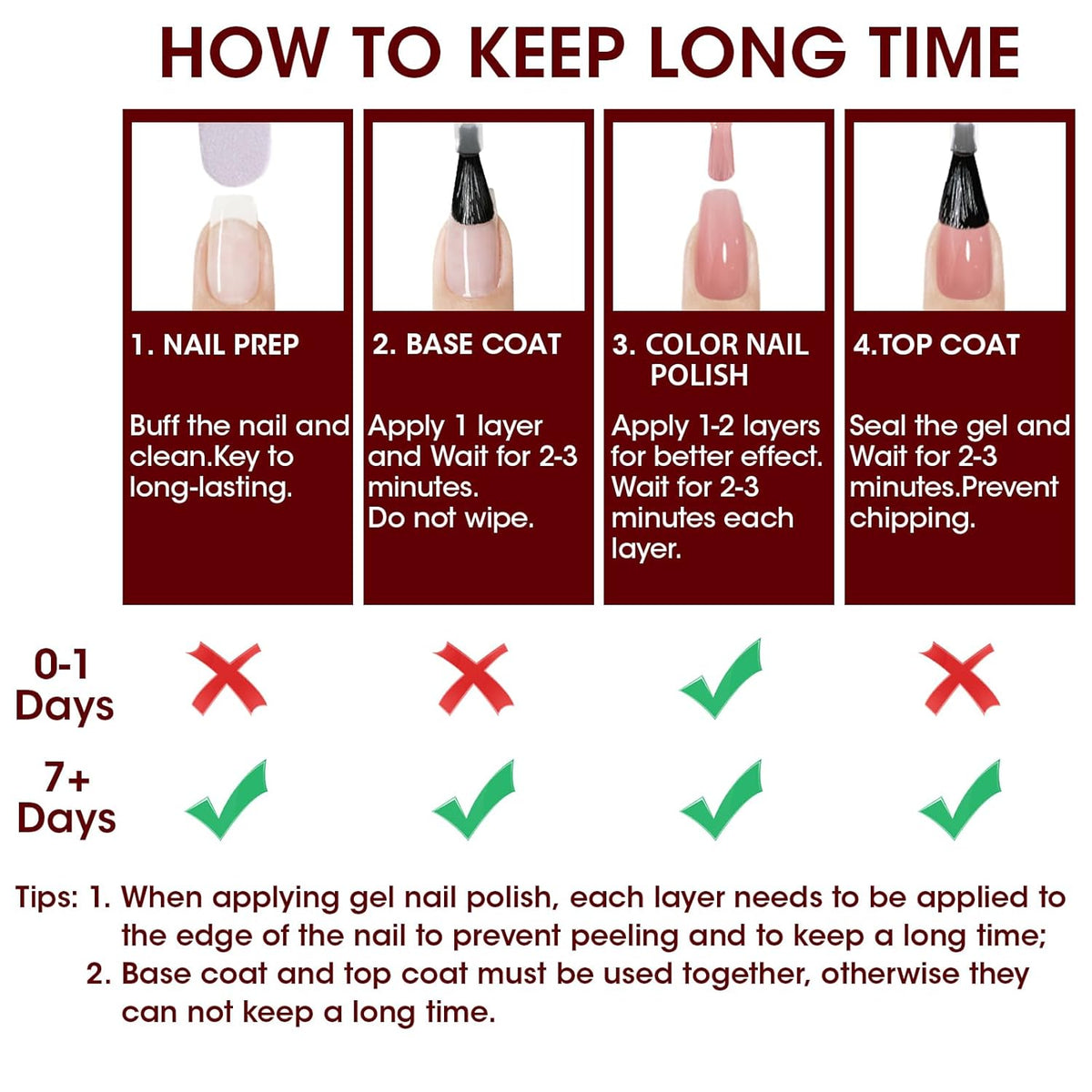 GELLEN Nail Polish Set, Nude Red Brown Quick Dry Traditional Regular Nail Polish Fall Winter 6
