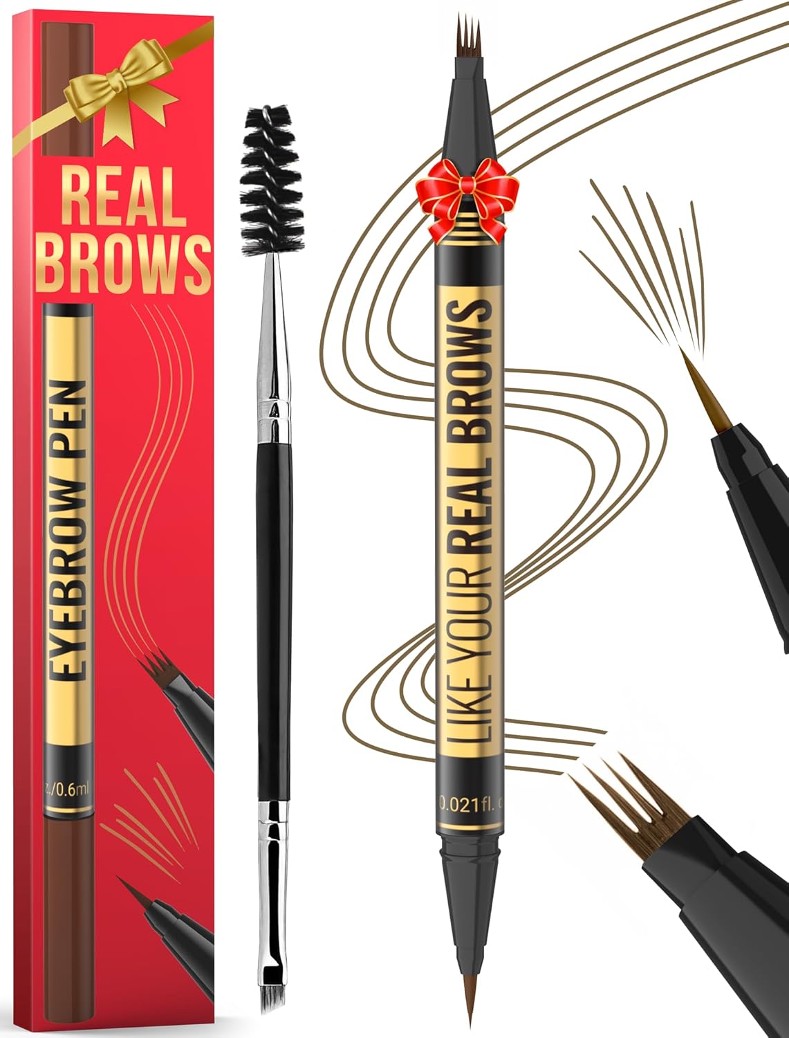 Eyebrow Pen - Microblading eyebrow pencil with Micro-Fork Tip & Precision Tip for Natural Brows