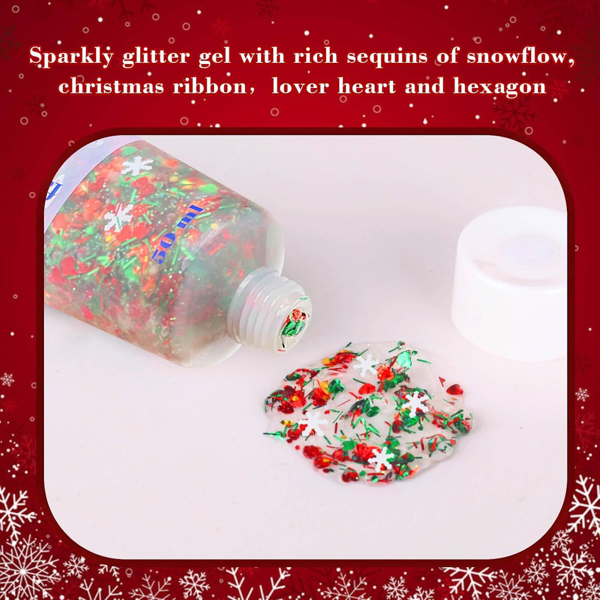 Christmas Makeup,MEICOLY Christmas Face Body Glitter Gel,Christmas Stocking Stuffers Gift