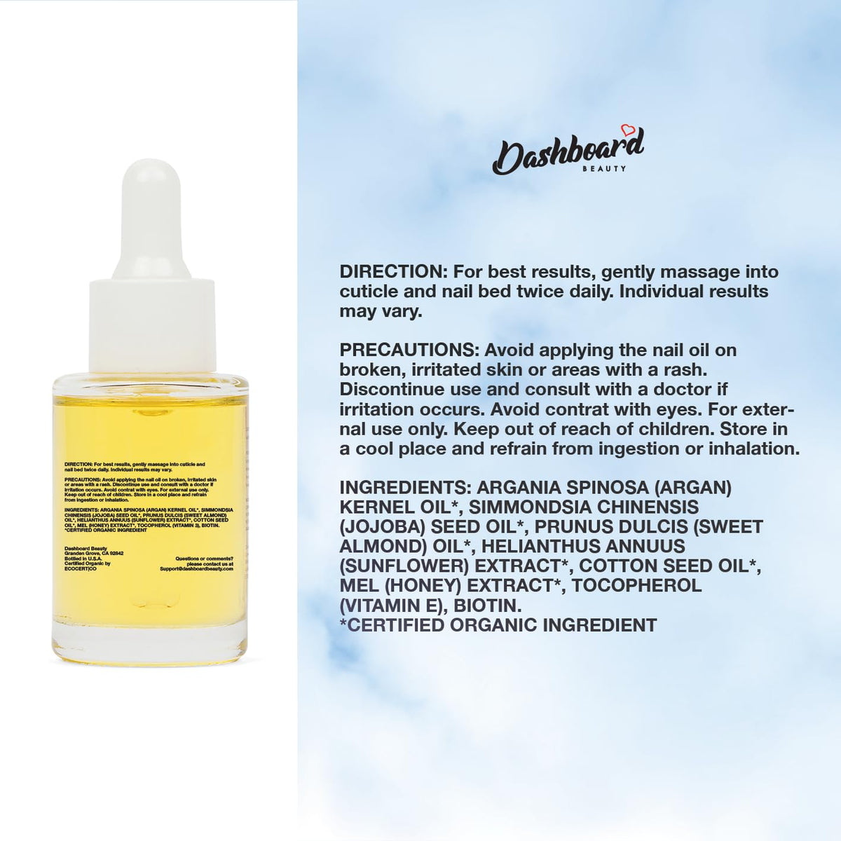 Dashboard Beauty Cuticle Nail Oil - Advanced Nail Moisturizer & Premium Nail Strengthener with