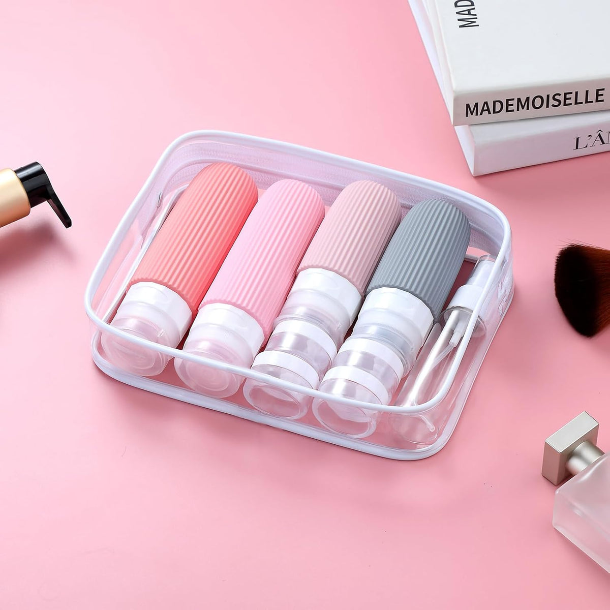 16 Pack Travel Bottles Set, TSA Approved Leak Proof Silicone Squeezable Containers for Toiletries