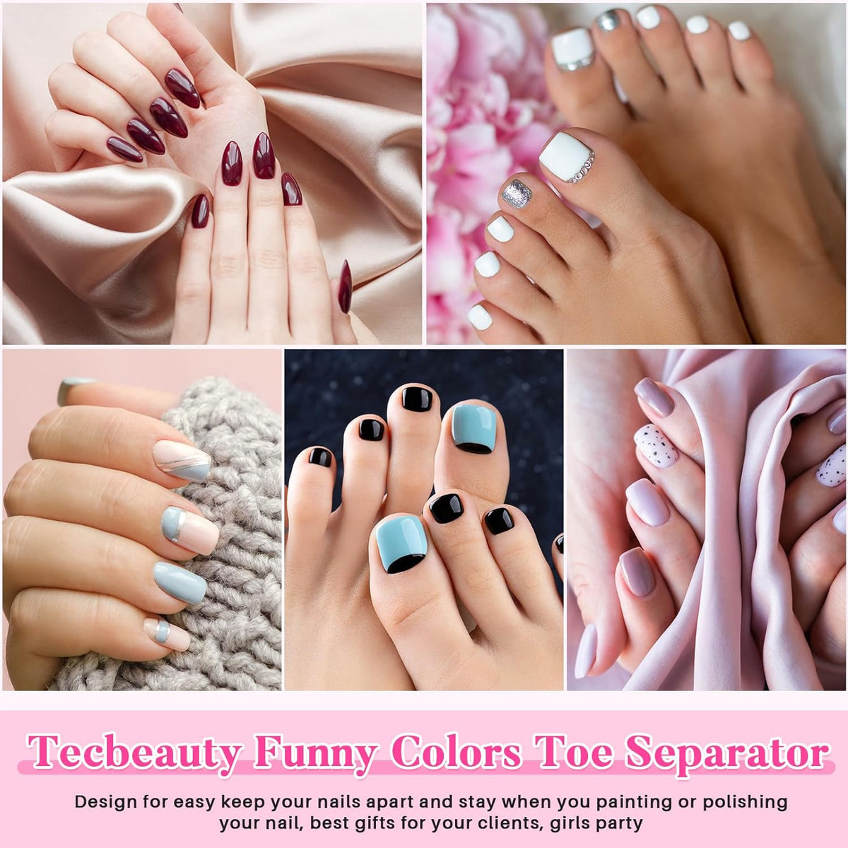 Mumufy 1000 Pcs Individual Pedicure Toe Separators Soft Foam Toe Spacers Comfortable Finger Toe