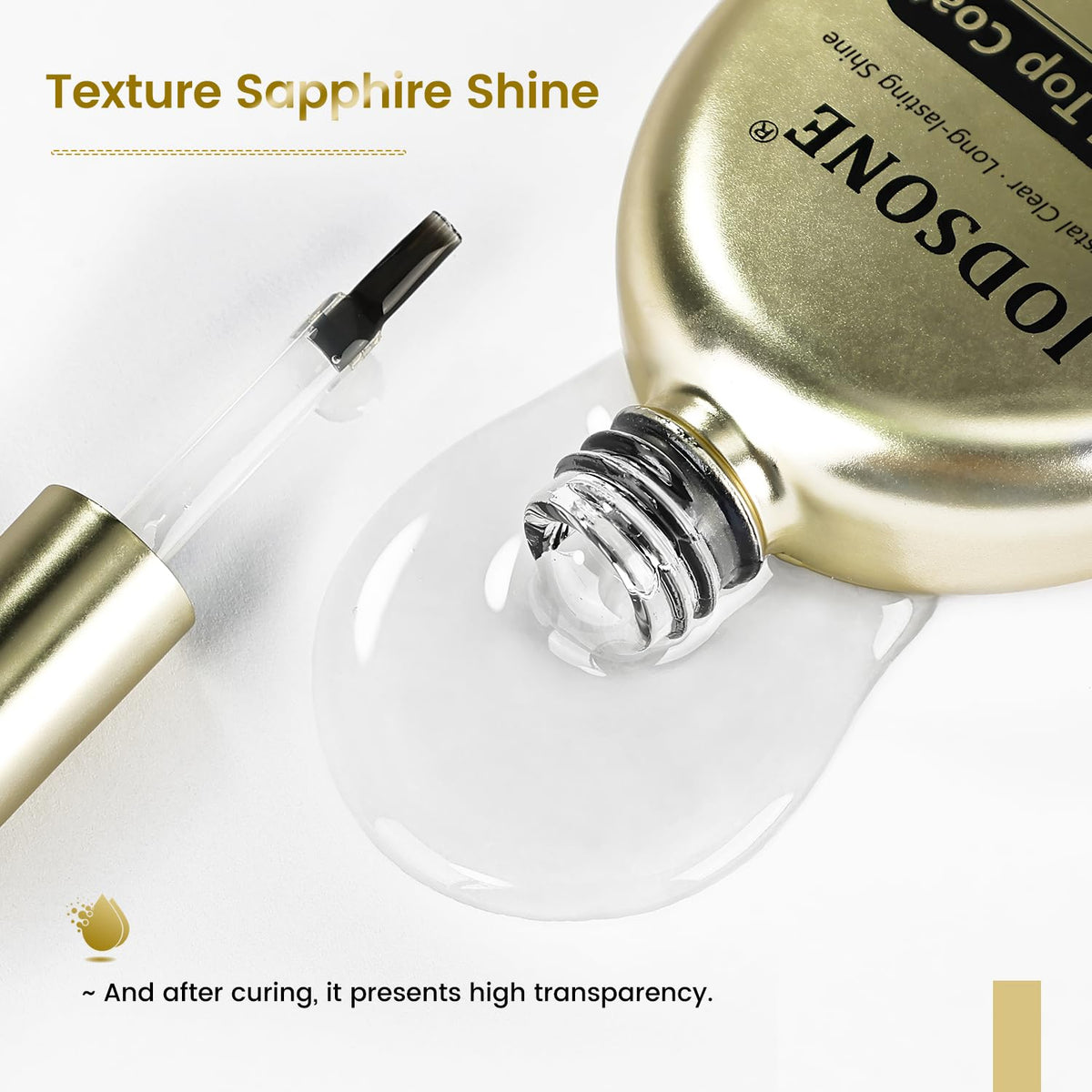 JODSONE Crystal Builder Top Coat Gel – 16.5ml No Wipe Clear Top Coat for Gel Nail Polish, Ultra