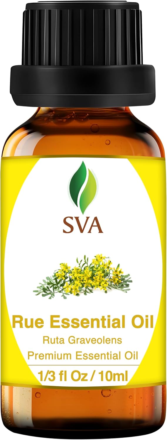 SVA Rue Essential Oil – 1/3 Fl Oz – 100% Natural Rue Oil - for Diffuser, Hair Care, Face, Skin