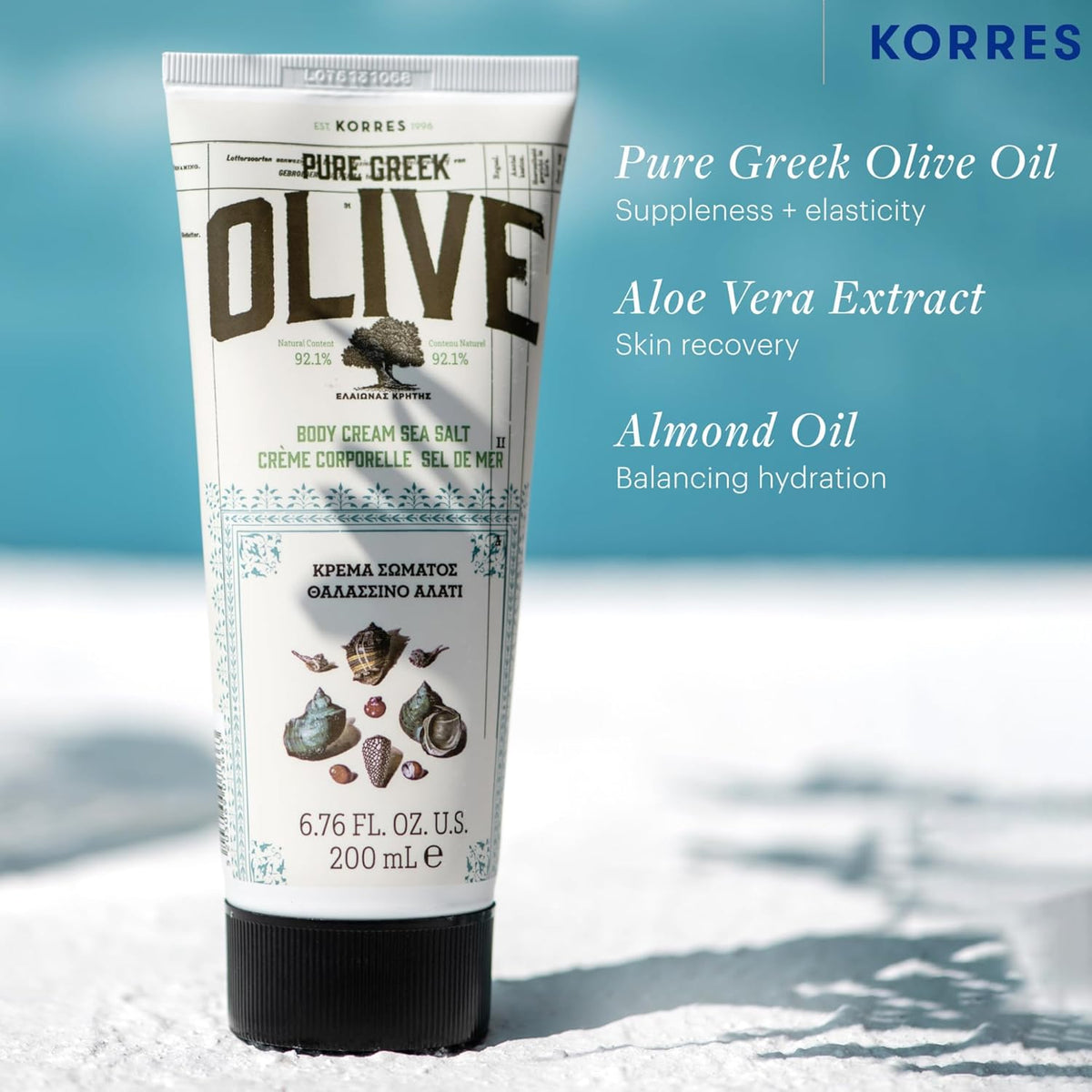 KORRES Olive Body Lotion for Dry Skin, Moisturizer Cream with Vitamin E, Aloe and Pure Greek Olive