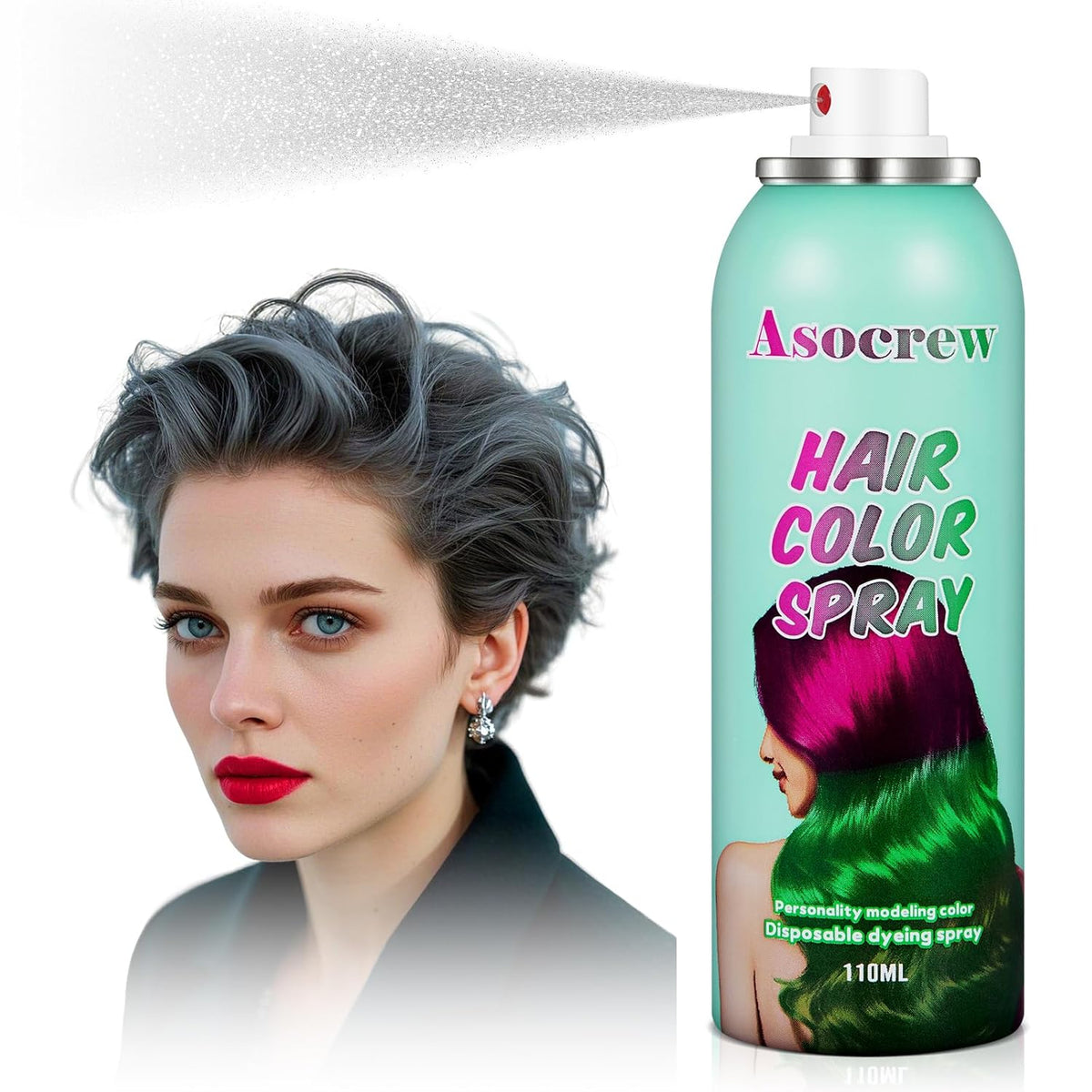 Gray Hair Spray,Hair Color Spray Dye,Grey Temporary Hair Color Spray for Kids Women Men,Sliver Gray