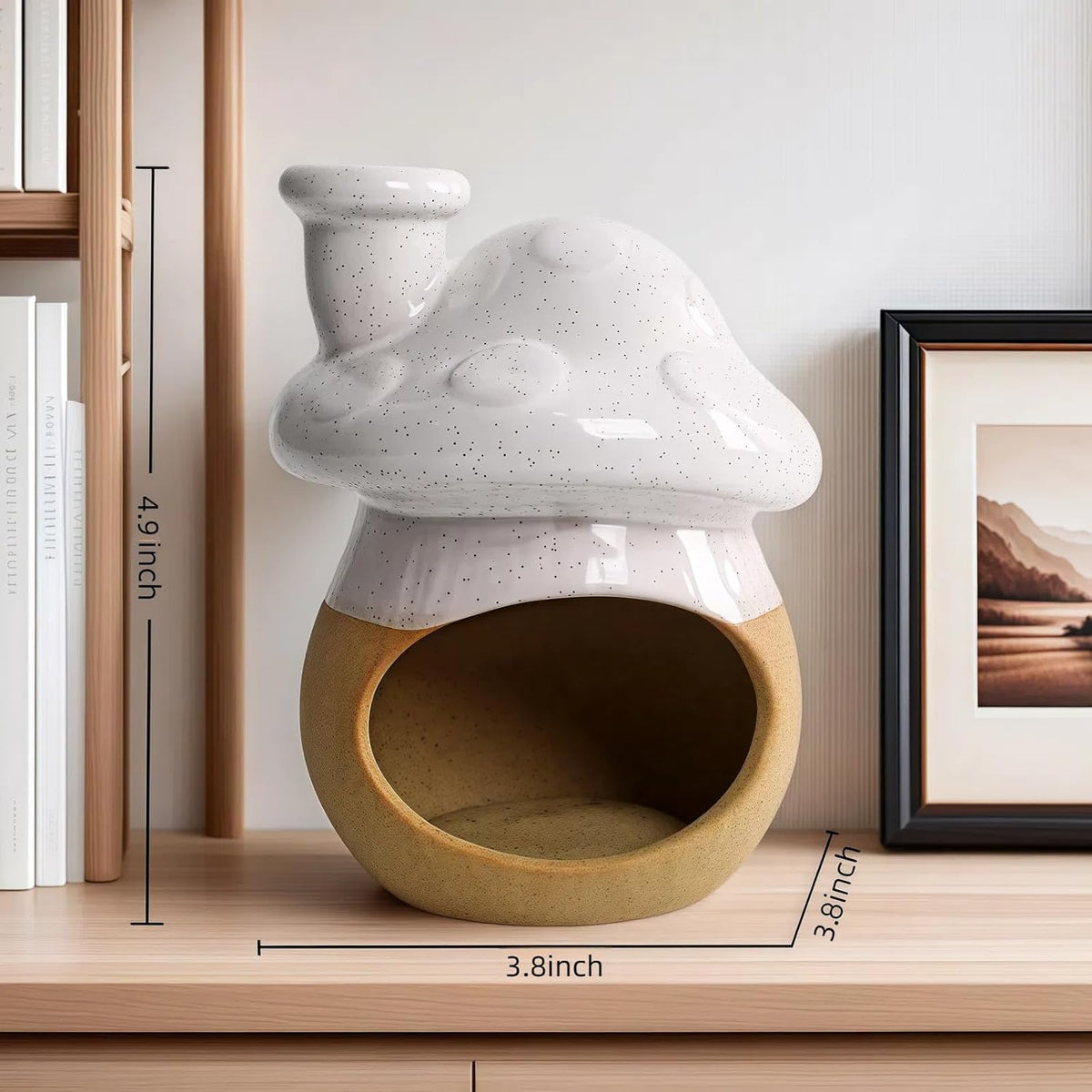 Mushroom Incense Holder, Ceramic Palo Santo Holder Burner & Sage Holder - Mini Tabletop Chiminea