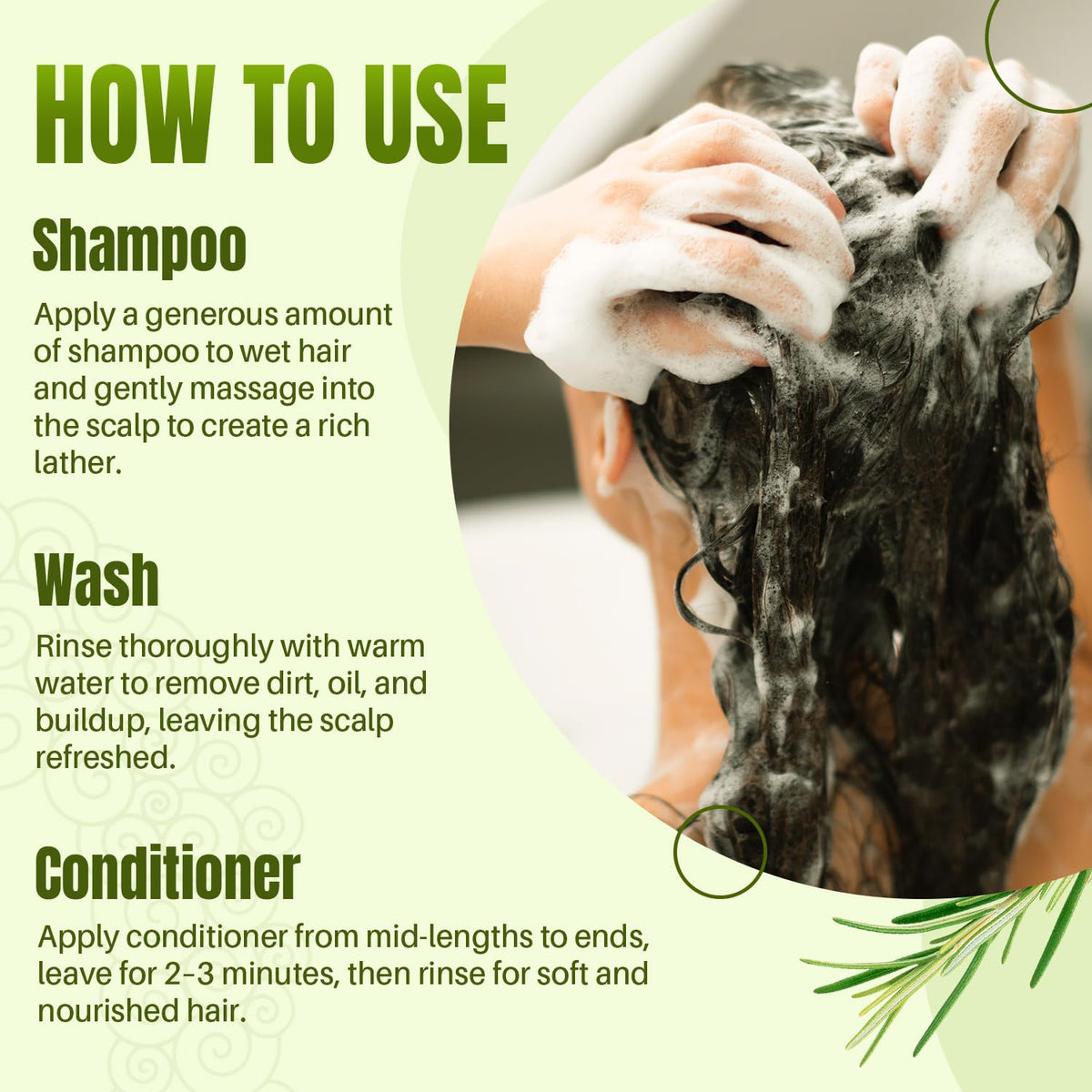 Rosemary Shampoo and Conditioner for Hair Growth, Sulfate Free Organic Rosemary Oil Shampoo De
