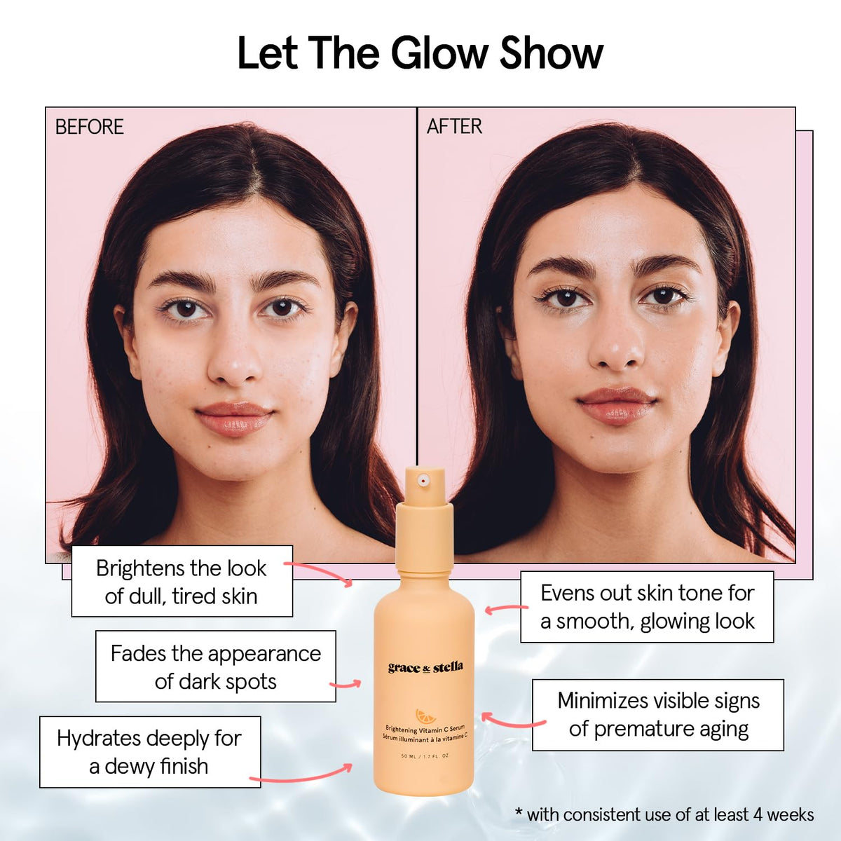 grace & stella Vitamin C Serum for Face (50ml /1.7 fl oz)- Brightening Vitamin C for Face with