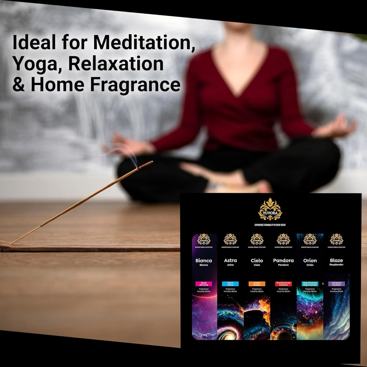 Aromatic Incense Sticks Gift Set – 120 Natural & Non-Toxic Incense Sticks | 6 Soothing Scents |