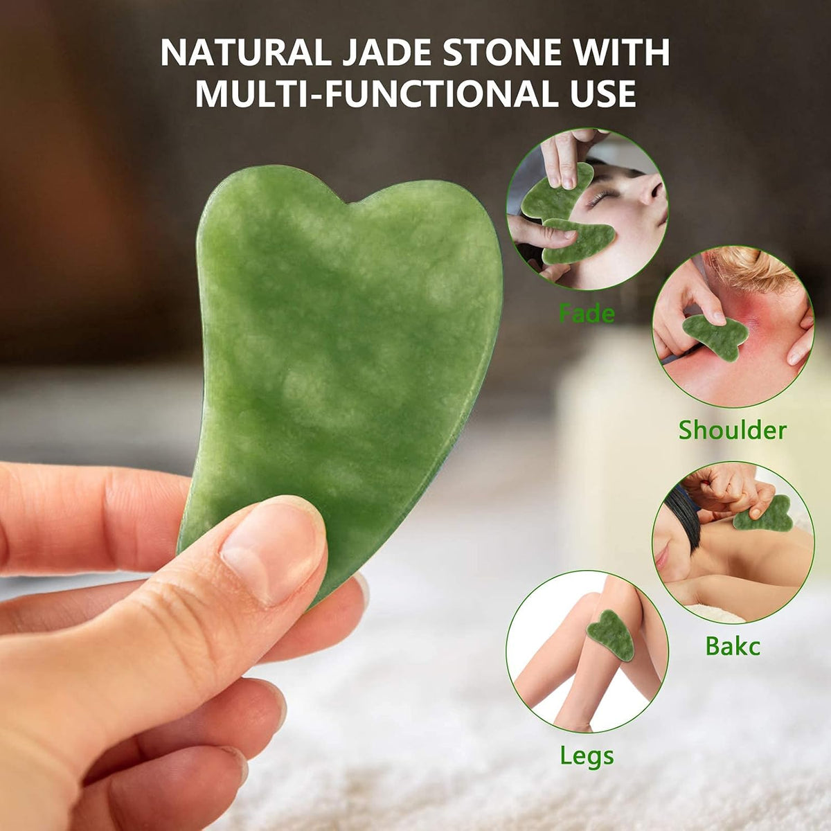 Deciniee Jade Roller and Gua Sha Set - Beauty Face Massager & Guasha Tool for Eye, Neck, Body - 2