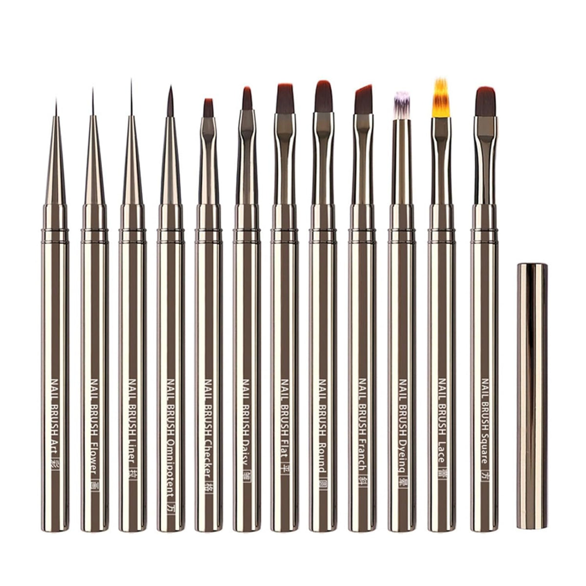 12pcs Nail Art Brushes, Nail Art Design Pen Painting Tools Professional Flower Brush Drawing