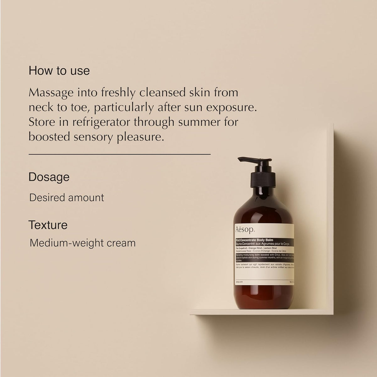 Aesop Rind Concentrate Body Balm | Soften & Smooth Skin | Uplifting Citrus Aroma, Nourishing Nut