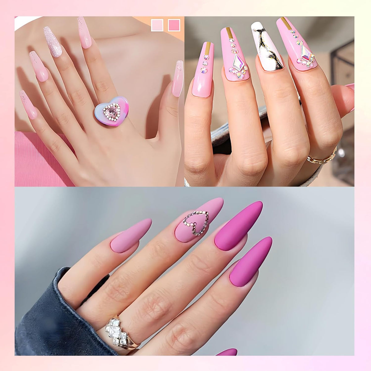 Acrylic Powder Large Capacity: 3Pcs 1 Oz. Orchid Glitter Super Nail Polymer for 3D Art Carving