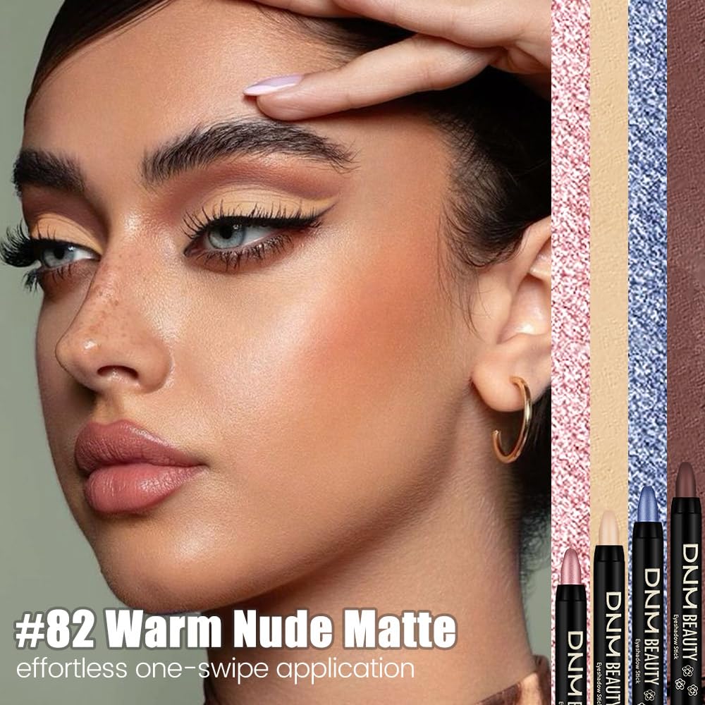 Kaely Cream Eye Shadow Sticks, Warm Nude Matte Eyeliner Pencil Eyeshadow Palette Makeup, Eye