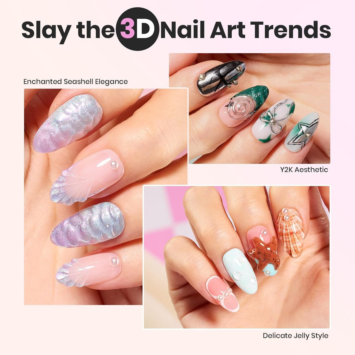Beetles Solid Builder Gel for Nails, 20g *4 Colors Clear Pink White 3D Sculpting Gel Non-Sticky