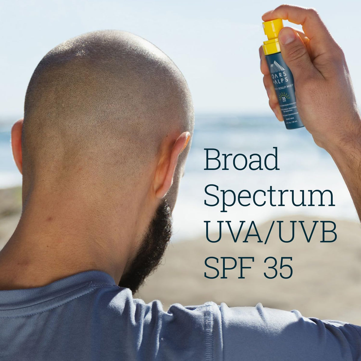 Oars + Alps Face & Scalp Sunscreen Spray Mist, SPF 35 Facial & Hair Sunscreen, Protects from Blue
