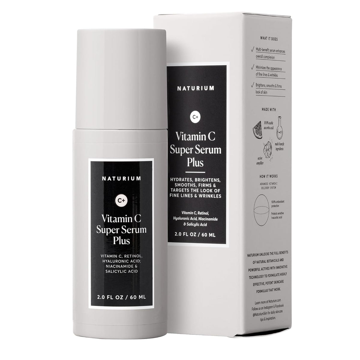 Naturium Vitamin C Super Serum Plus Jumbo, Smoothing Face Care, plus Retinol, Hyaluronic Acid