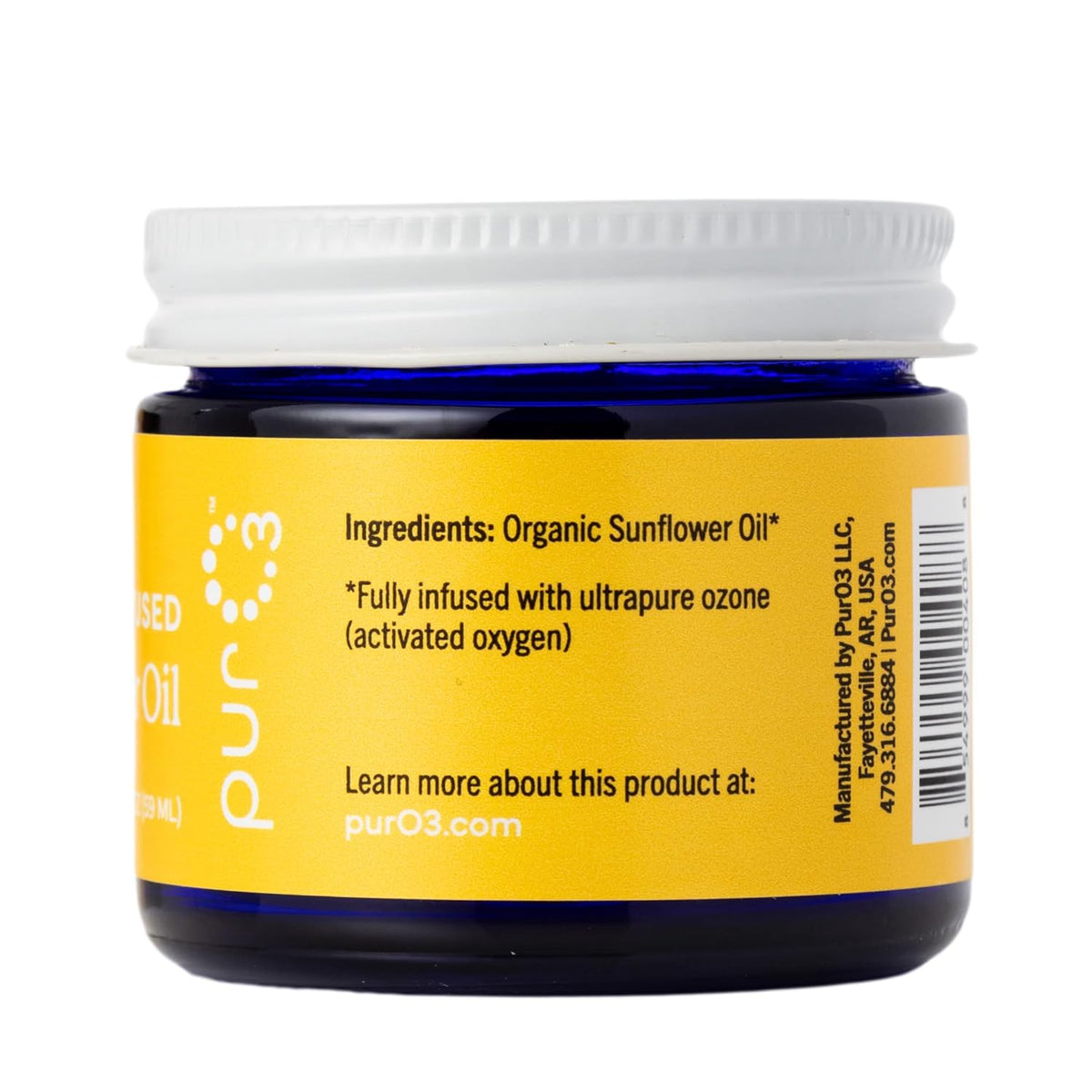 PurO3 Ozonated Sunflower Oil – Pure, Natural, Organic Skincare for Face & Body – Oxygenated Healing