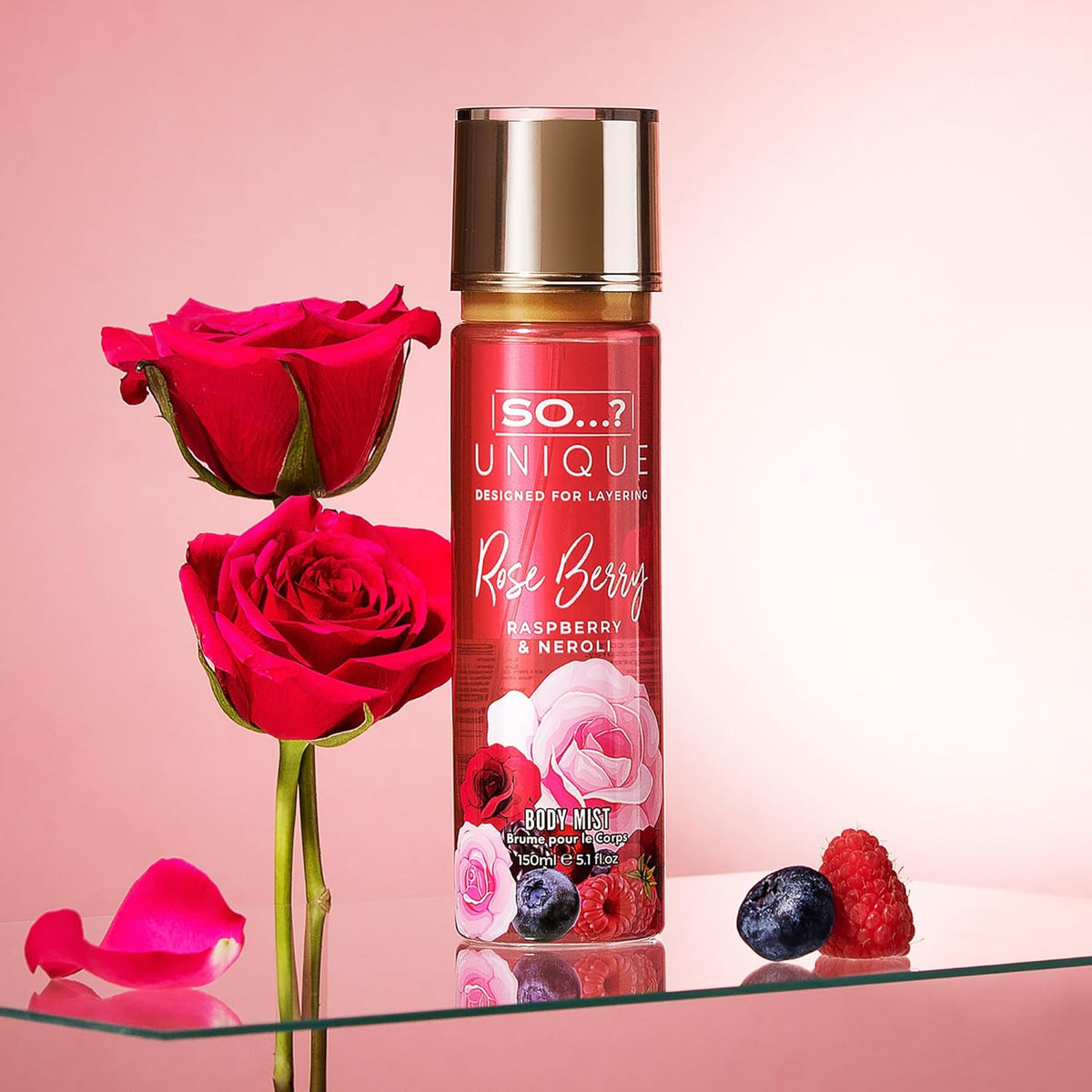 So…?...? Unique Rose Berry Body Mist - Floral, Fruity Body Spray for Women - Perfume for Women with