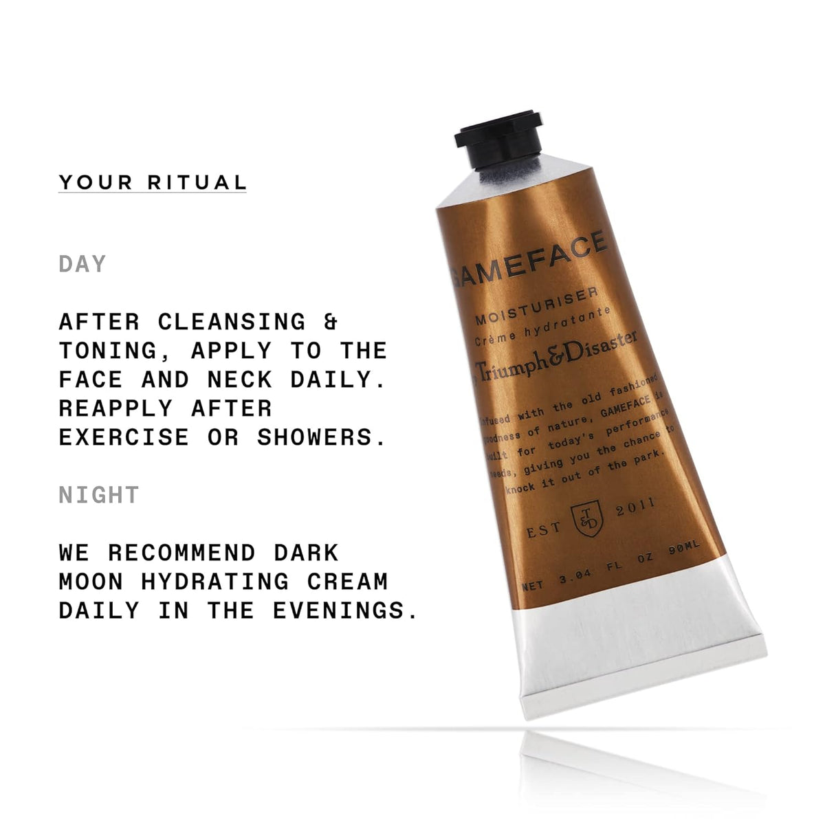 TRIUMPH & DISASTER | Gameface Moisturiser Tube | Hydrating Facial Moisturizer - Lightweight