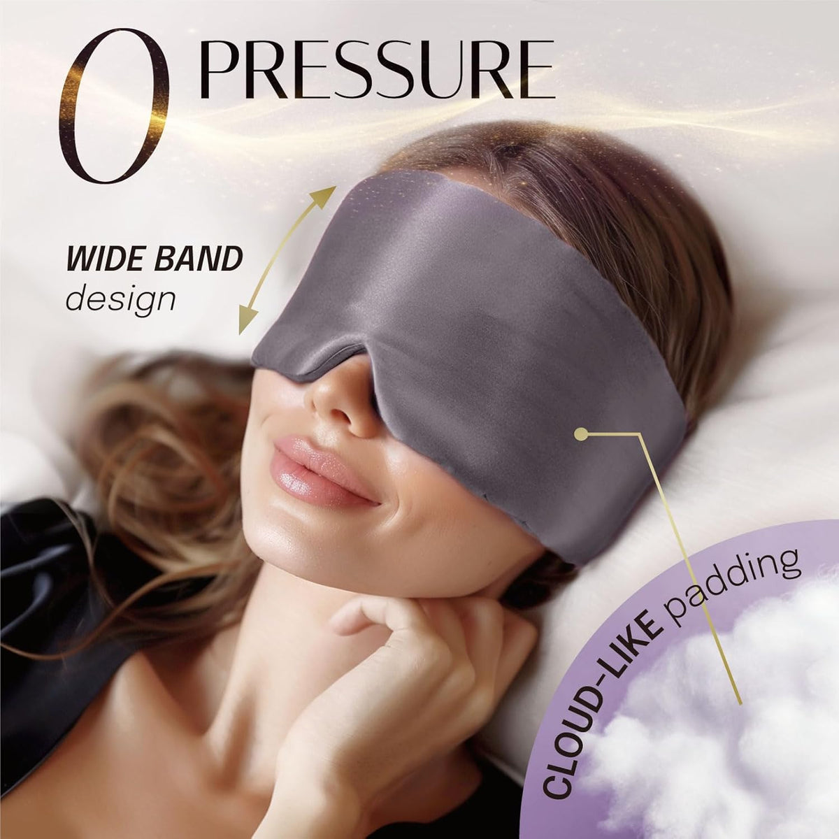 Silk Sleep Mask Soft Pressureless: 100% Mulberry Silk for Eye Skin Anti Wrinkles, Large Size for