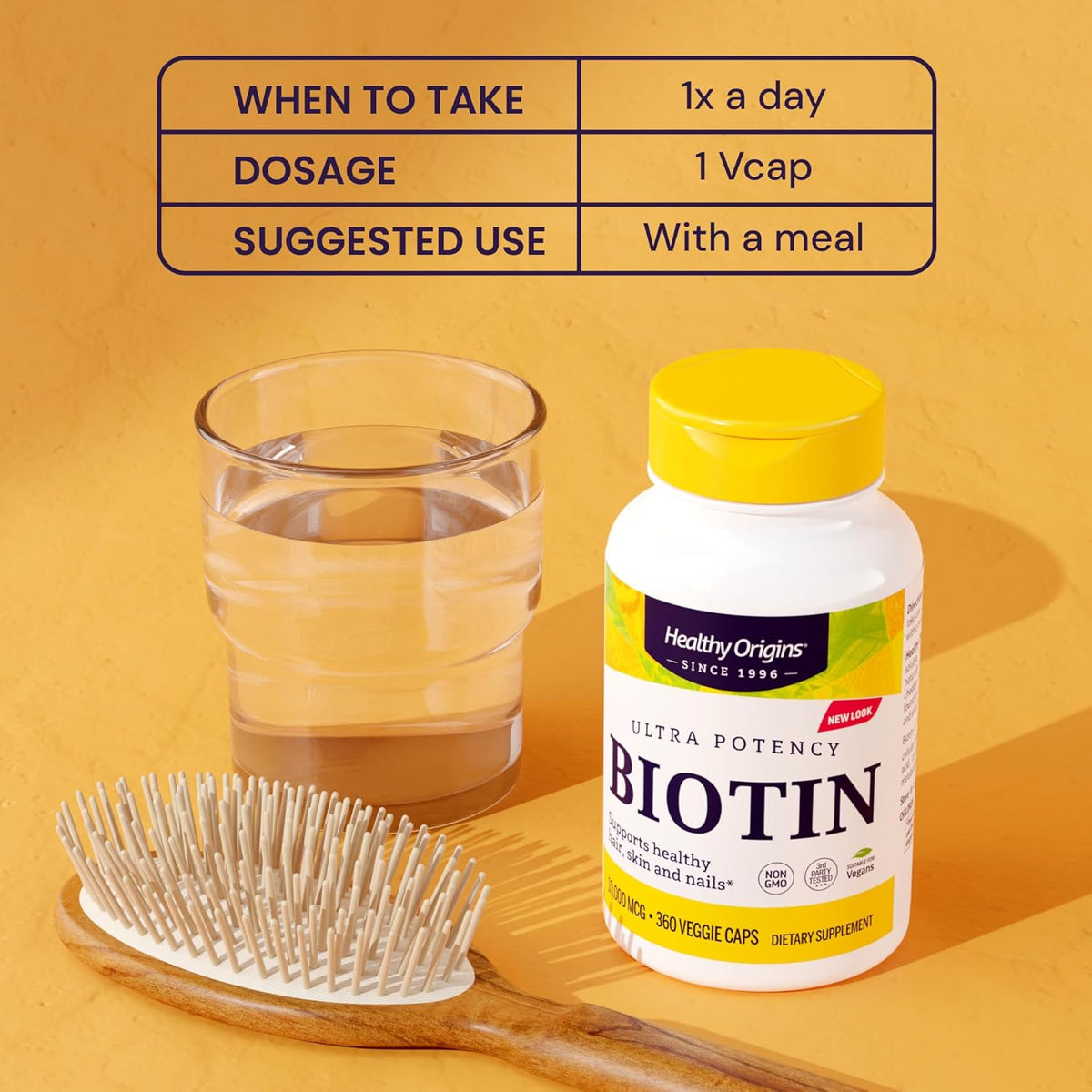 Healthy Origins Biotin 10,000 mcg (USP Grade, Non-GMO, Gluten Free, Hair Support, Nail Support)