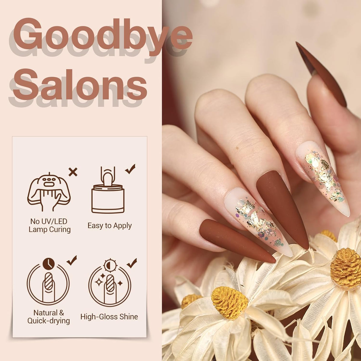 AZUREBEAUTY Dip Powder Nail Kit Classic Brown Nude Collection Glitter Fall 20 Colors Neutral