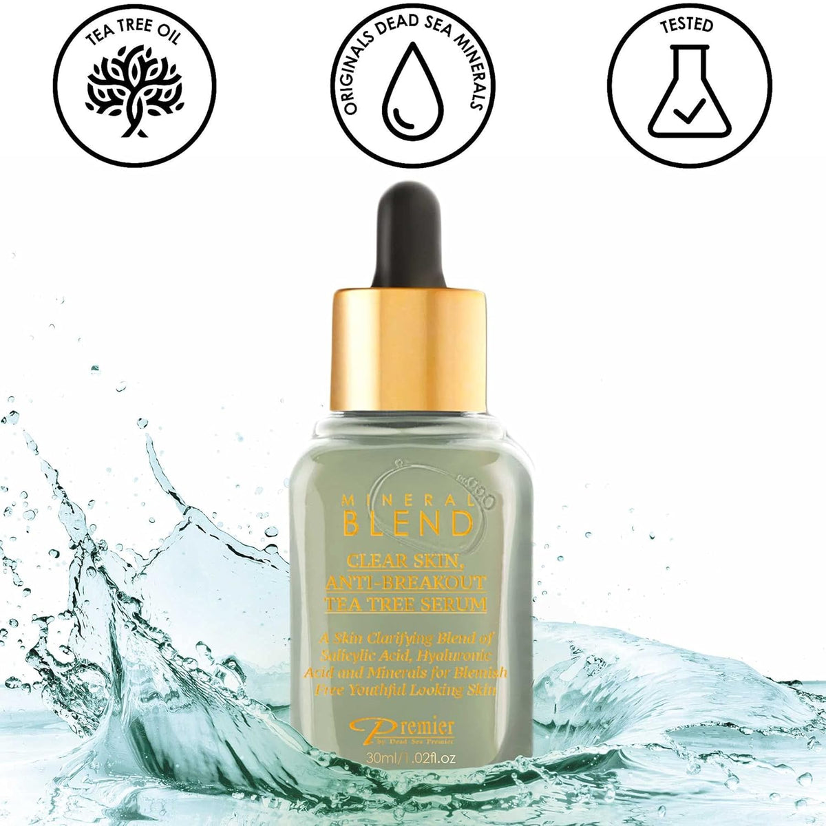 Clear skin, Anti-breakout Tea Tree serum for face and acne with Vitamin C,Salicylic Acid