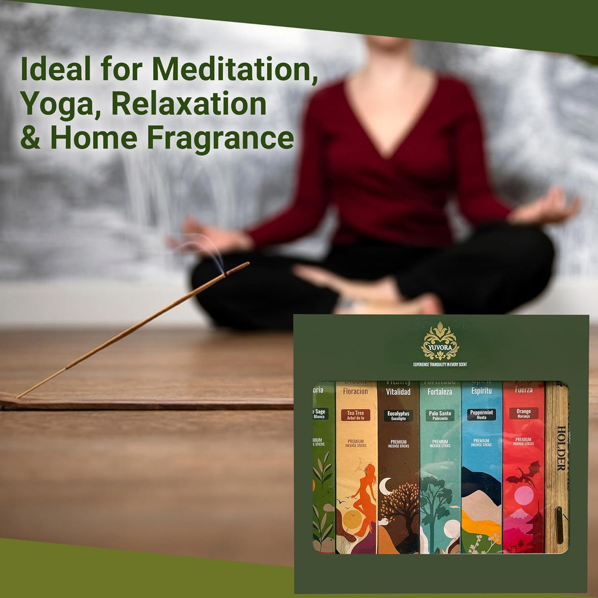 Aromatic Incense Sticks Gift Set – 120 Natural & Non-Toxic Incense Sticks | 6 Soothing Scents |