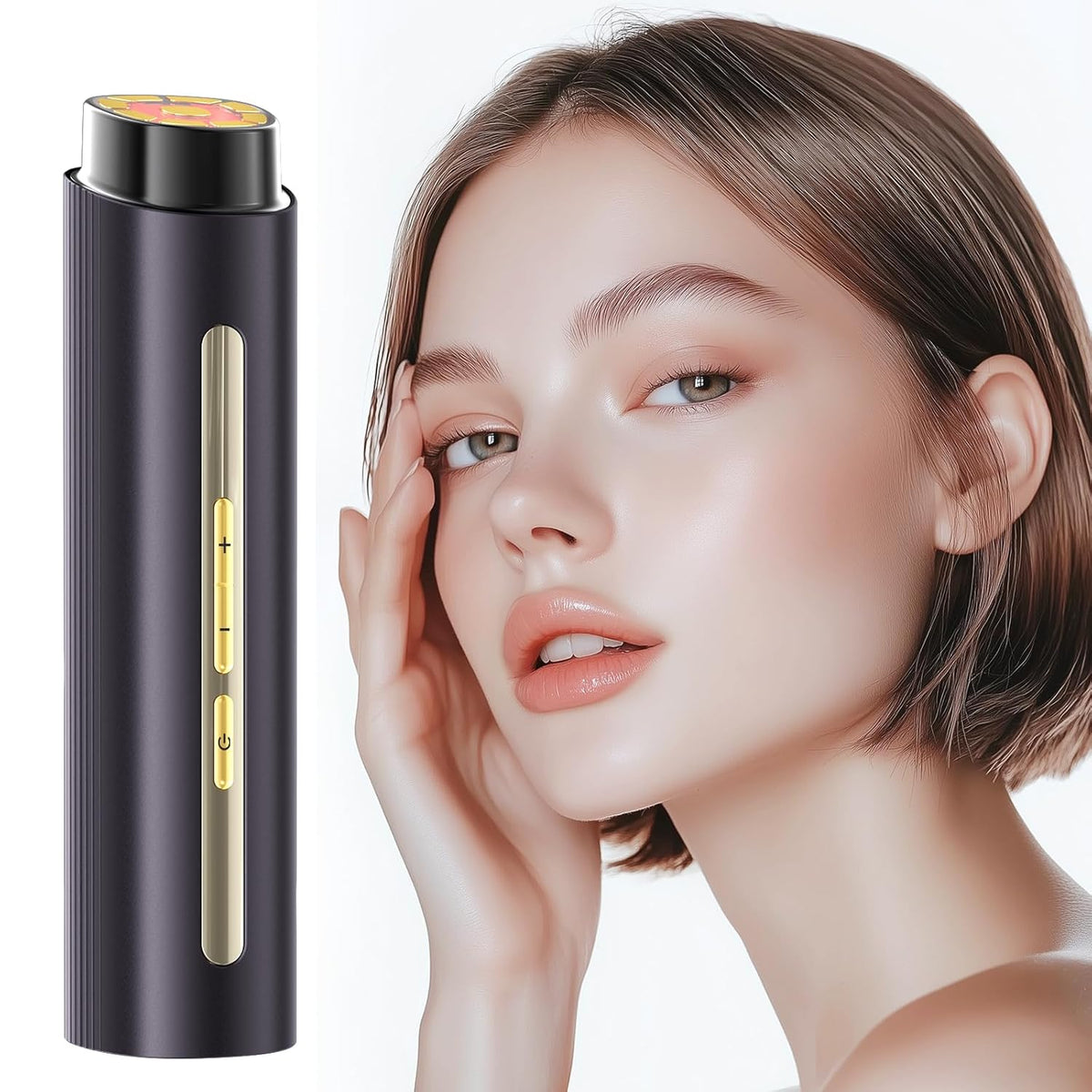 Microcurrent Facial Device, BNU 3-in-1 Light Therapy Beauty Massager for Wrinkle, Lifting, Firming