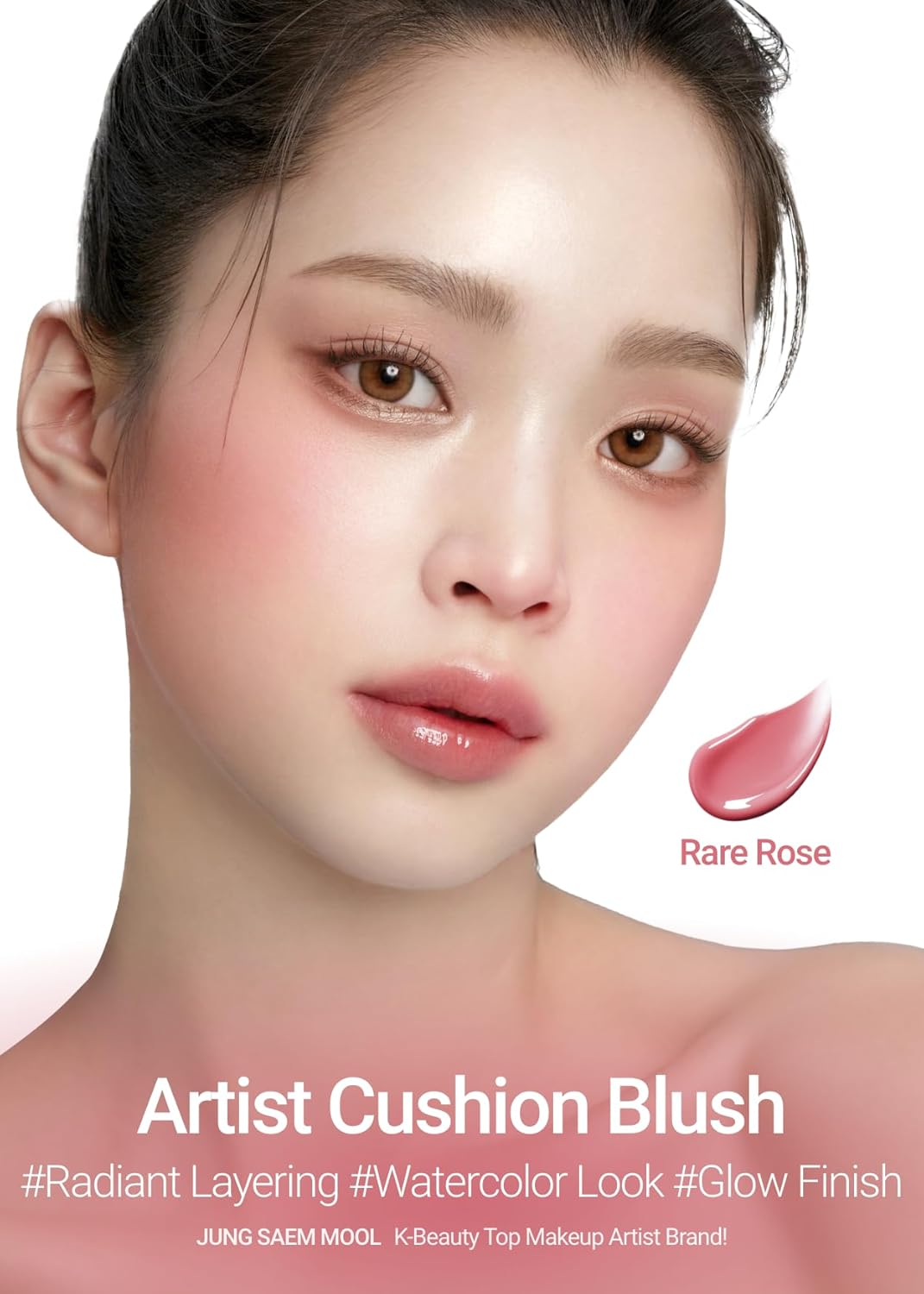 JUNGSAEMMOOL Artist Cushion Blush (Rare Rose) | Easy to Blend, Lightweight, Hydrating Korean Makeup