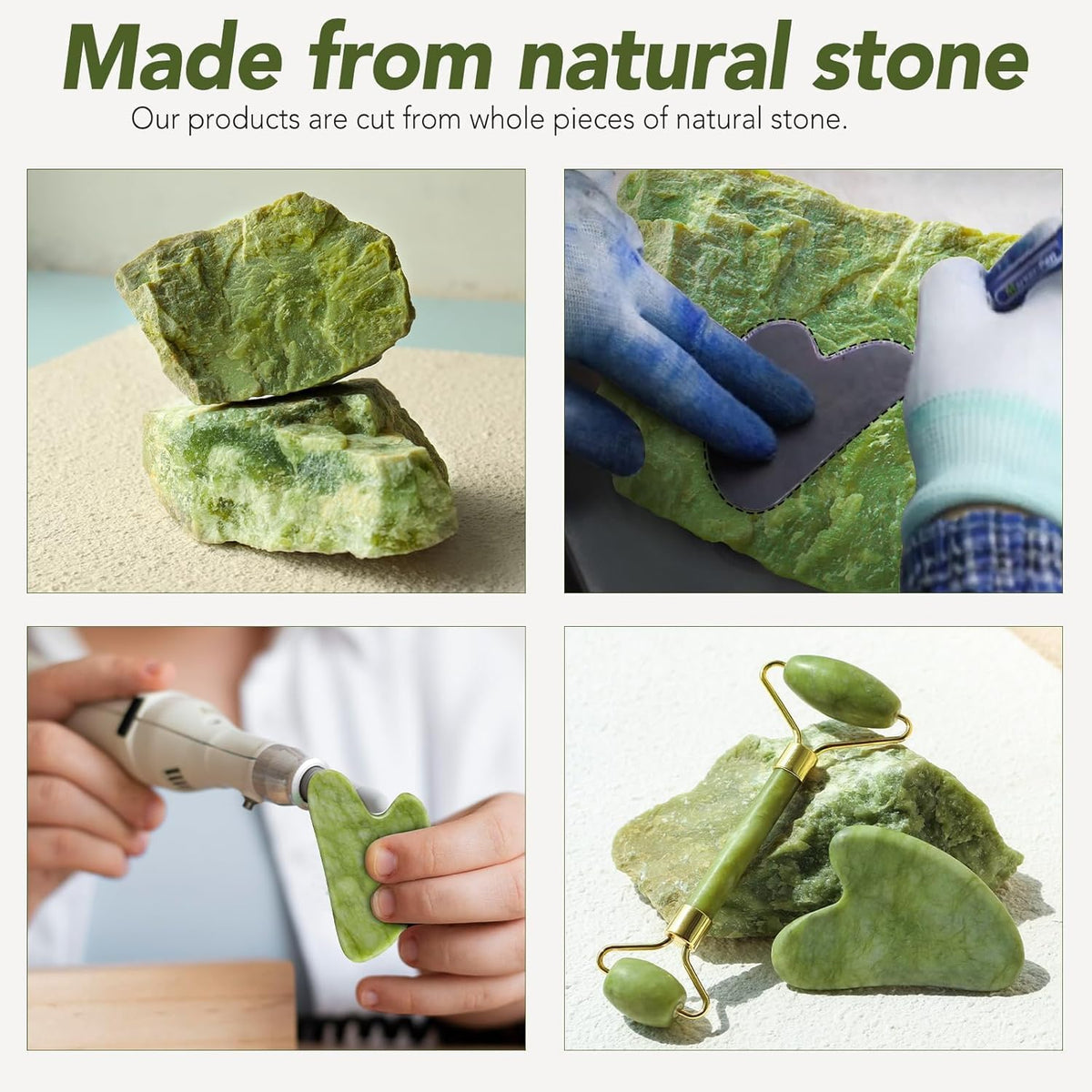 2 Pack – Jade Roller & Gua Sha Facial Tools Set for Face & Body – Face Sculpting, Puffiness &