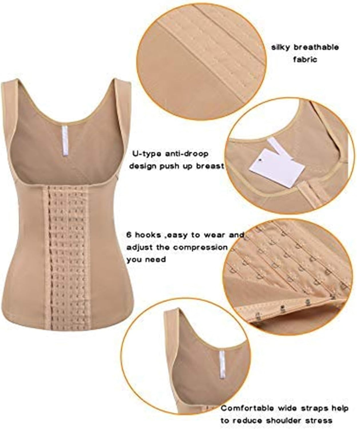 Evanhome Women's Waist Trainer Cincher Underbust Corset Vest Steel Boned Hourglass Body Shaper With