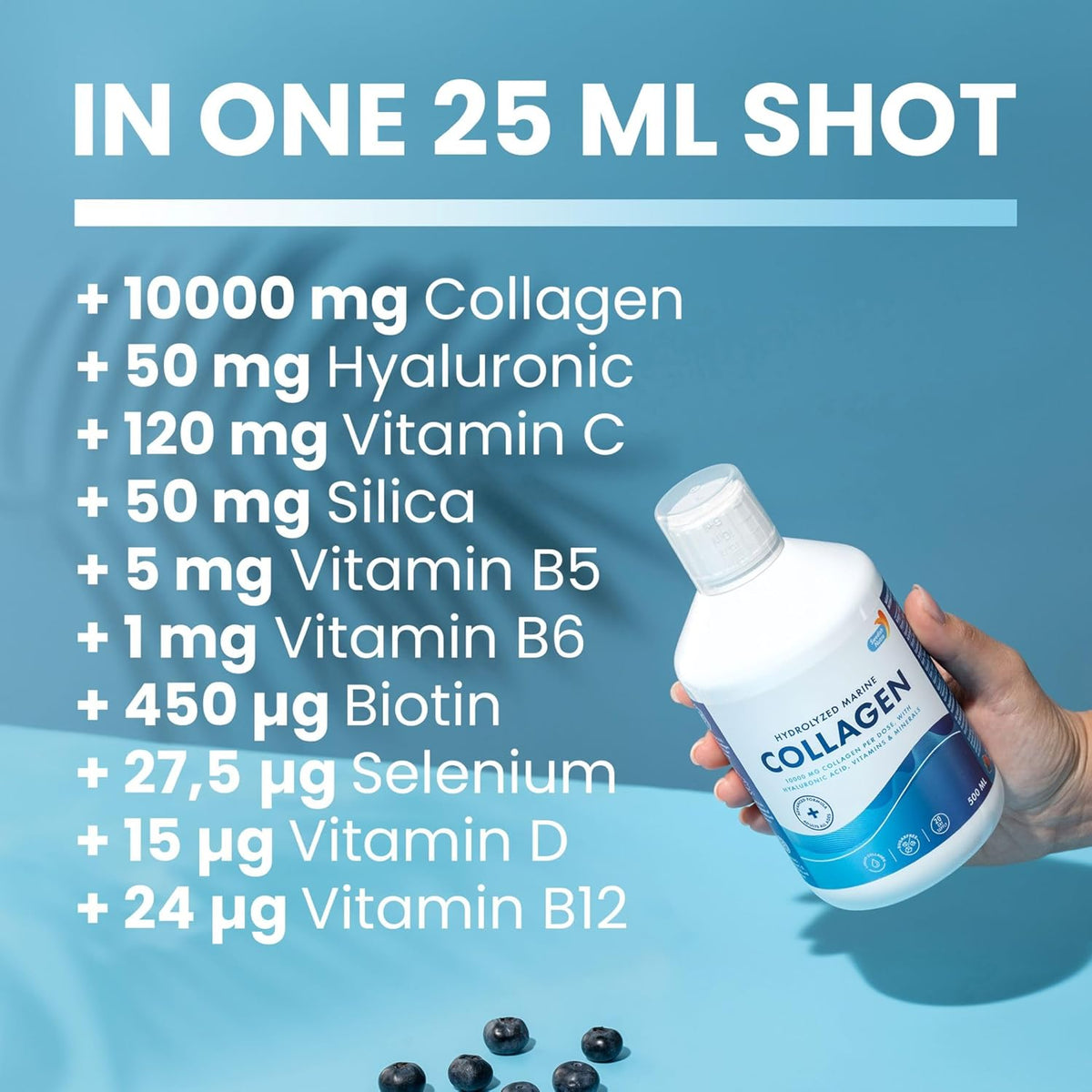 Swedish Nutra - 10,000 mg Hydrolyzed Marine Collagen Liquid Supplement - 500 ml, 20 Day Supply |