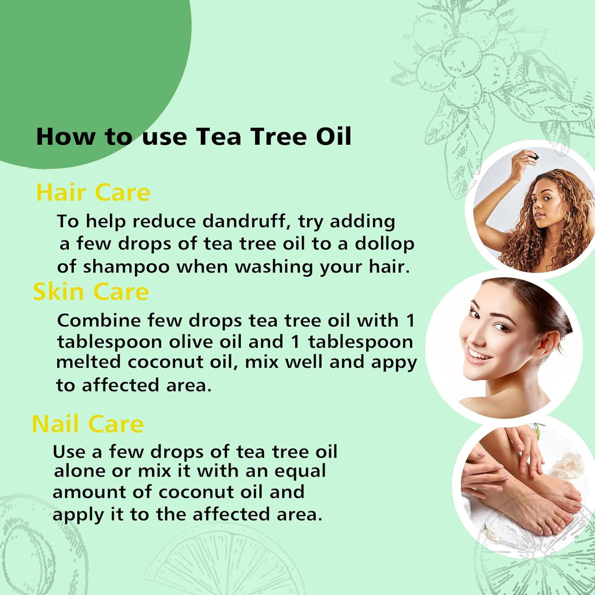 Tea Tree Oil for Skin, Hair, Nail Fungus, Face Body Wash, Foot Soak, Spray, 100% Pure Tea Tree