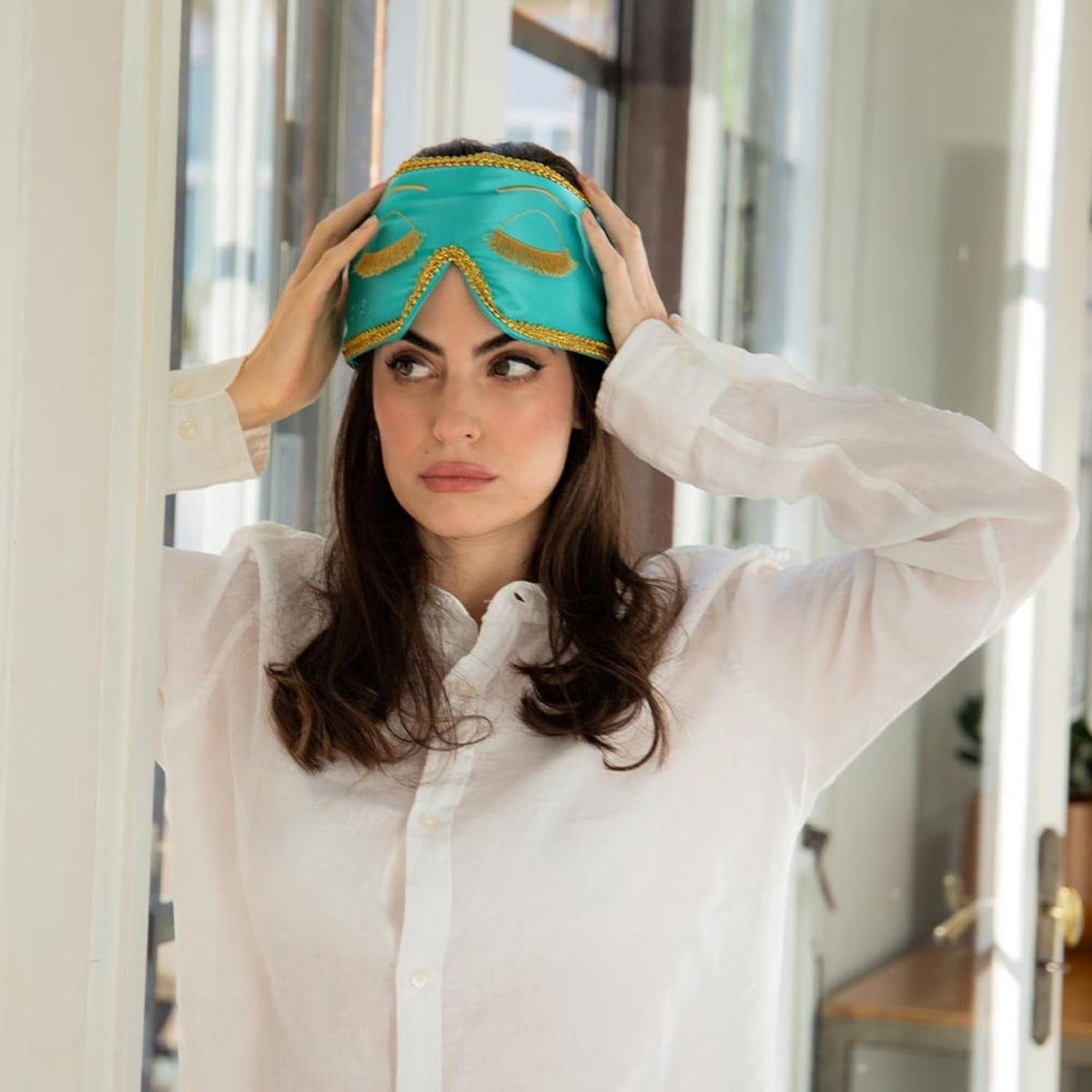 DROWSY Breakfast at Drowsy Silk Sleep Mask – 100% Pure Mulberry Silk, Total Blackout, Ultra-Soft &
