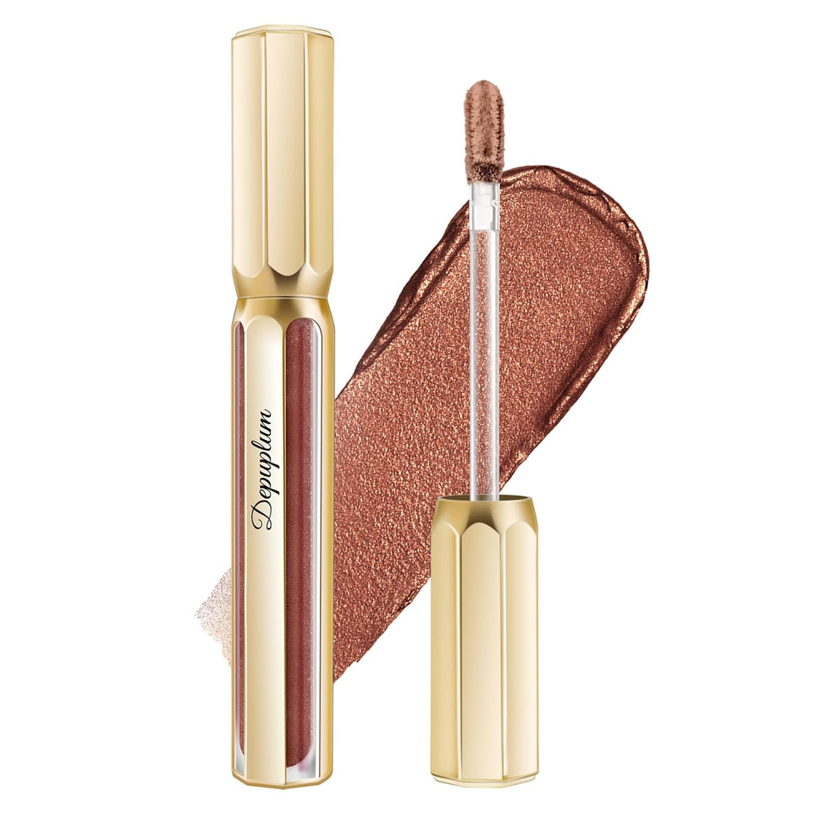 Chocolate Lipsticks for Women Metallic Lipstick Long Lasting Non Stick Cup Lip Gloss, Shimmer
