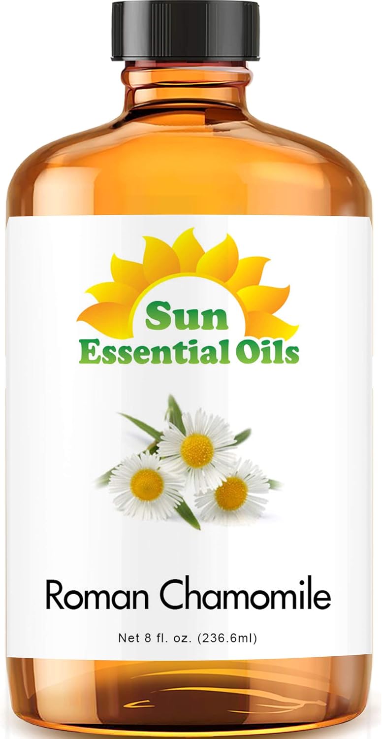 Sun Essential Oils - Roman Chamomile Essential Oil (8 oz) for Diffuser, Skin, Body, Face