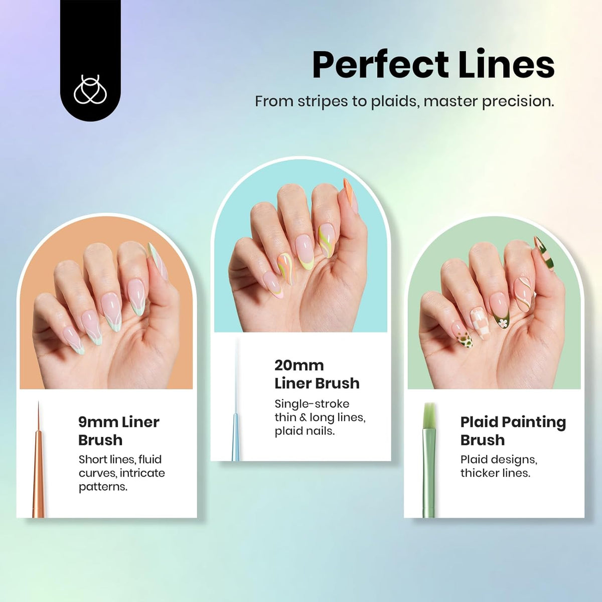 Beetles Nail Art Brushes Set for Gel Polish 8 Pcs - Nail Art Design Pen Fingernail Painting Dotting