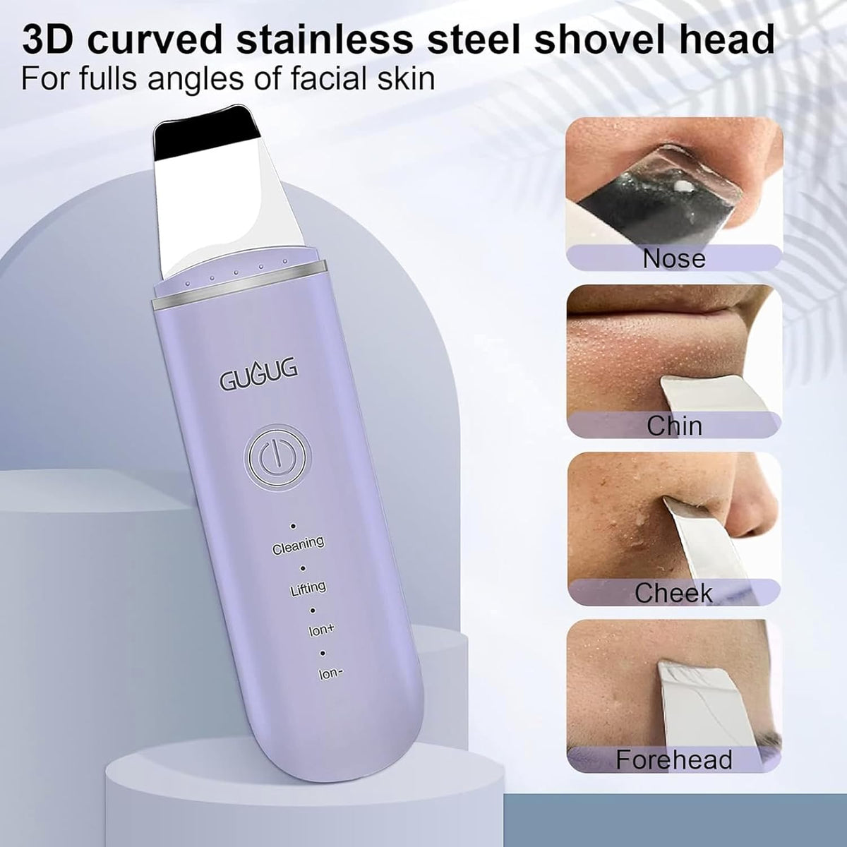 GUGUG Skin Scrubber Face Spatula Skin Spatula Pore Cleaner Blackhead Remover Tools for Facial Deep