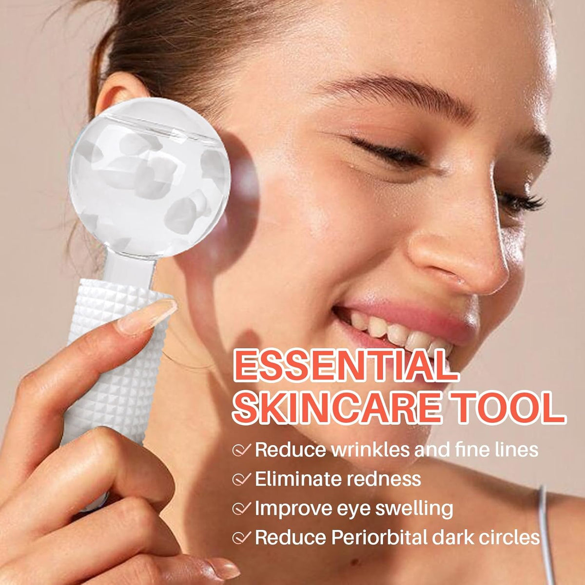 Ice Globes & Ice Roller for Face and Eyes - Facial Massage Tools for Skin Care, Reduce Wrinkles &