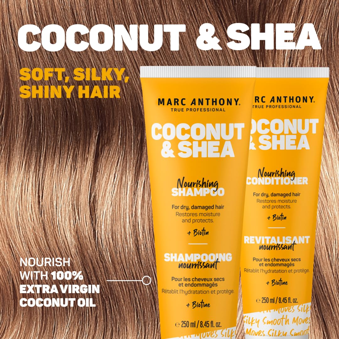 Marc Anthony Volumizing Shampoo and Conditioner Set with Coconut Oil & Shea Butter - Nourishing &
