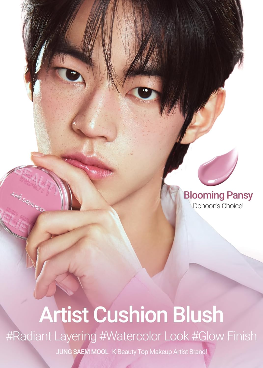 JUNGSAEMMOOL Artist Cushion Blush (Blooming Pansy) | Easy to Blend, Lightweight, Hydrating Korean