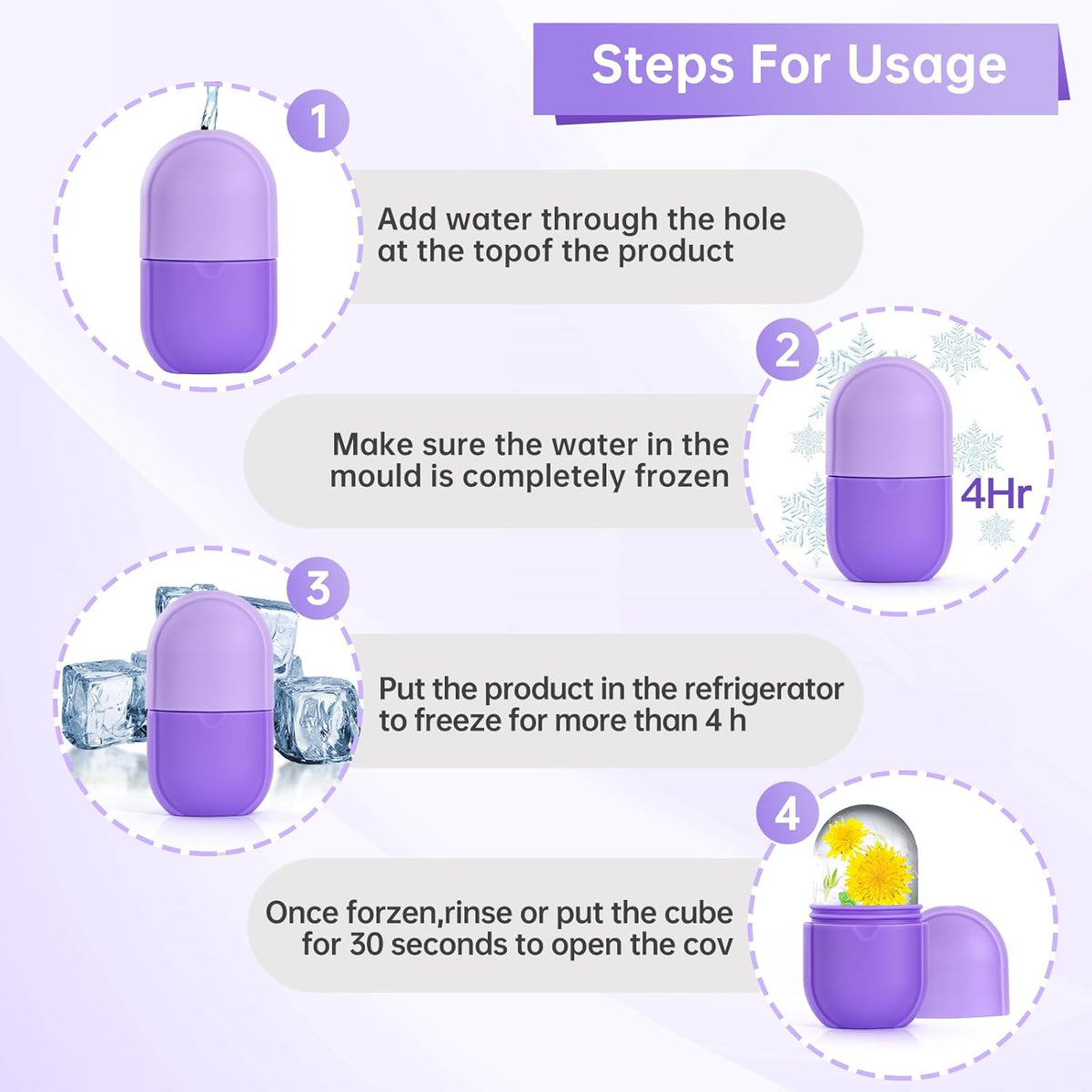 IMEASY Ice Roller for Face and Eye, Upgrated Skin Care Tools, Ice Facial Cube, Gua Sha Face