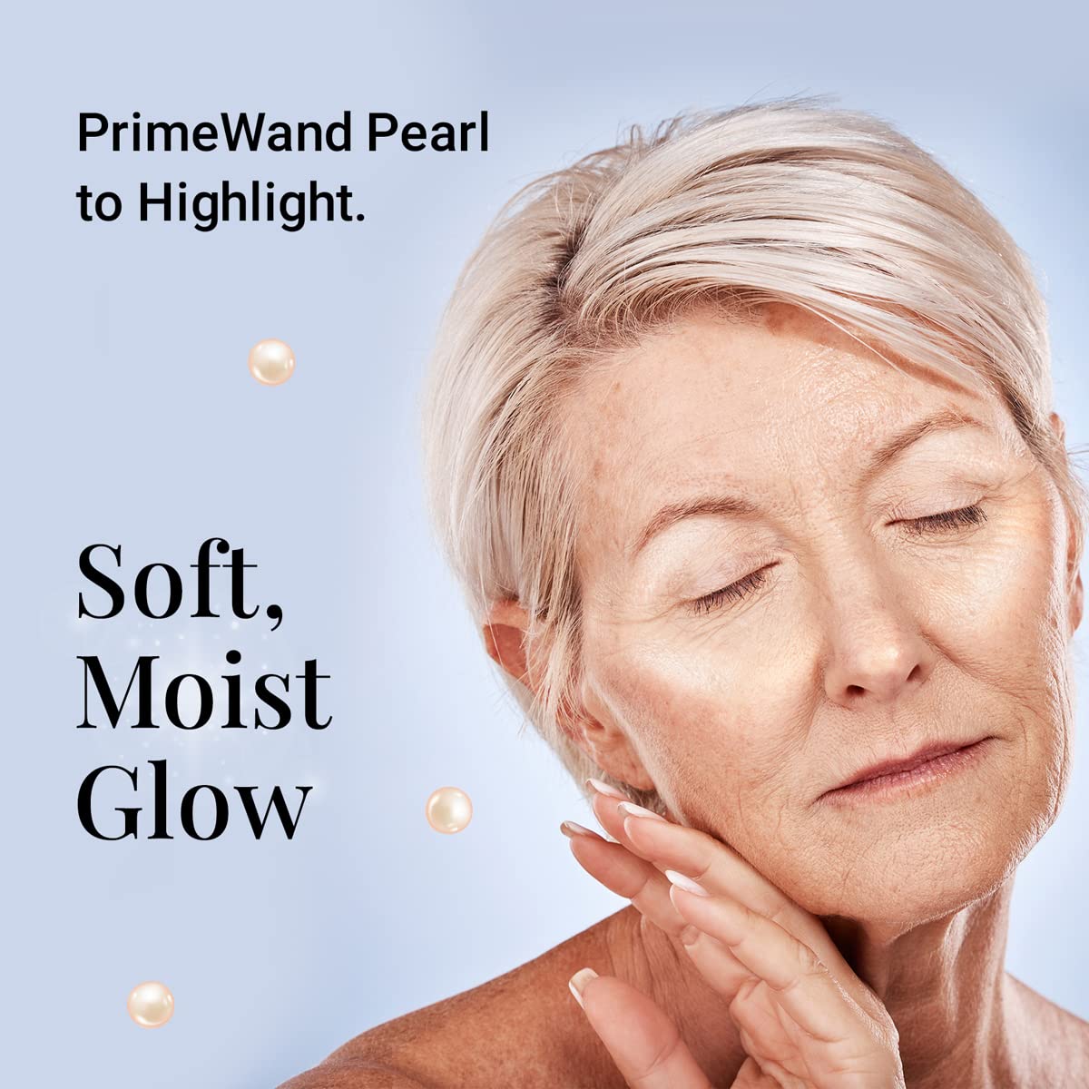 PrimeWand Pearl Stunning & Natural Pro-Age Makeup Highlighter Stick for Mature Women Infused With