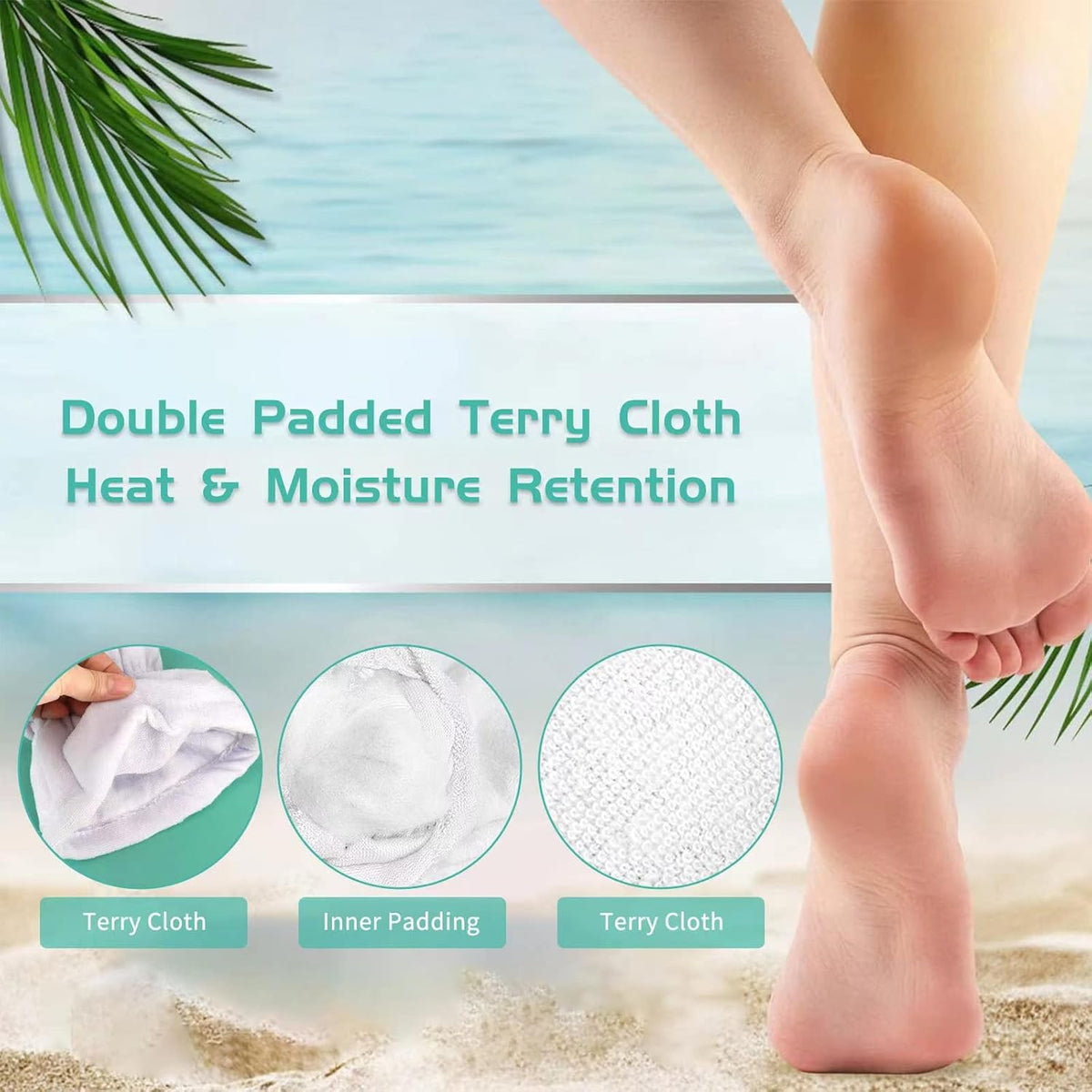 Paraffin Wax Bath Terry Cloth Gloves & Foot Liners, Paraffin Wax Machine Heated SPA Mittens Foot