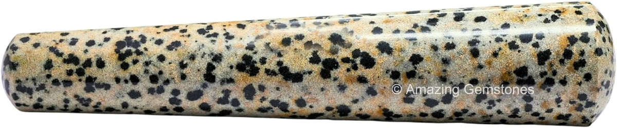 Amazing Gemstone Dalmatian Jasper Crystal Wand Massage Stick - Pelvic Wand Gua Sha for Adults