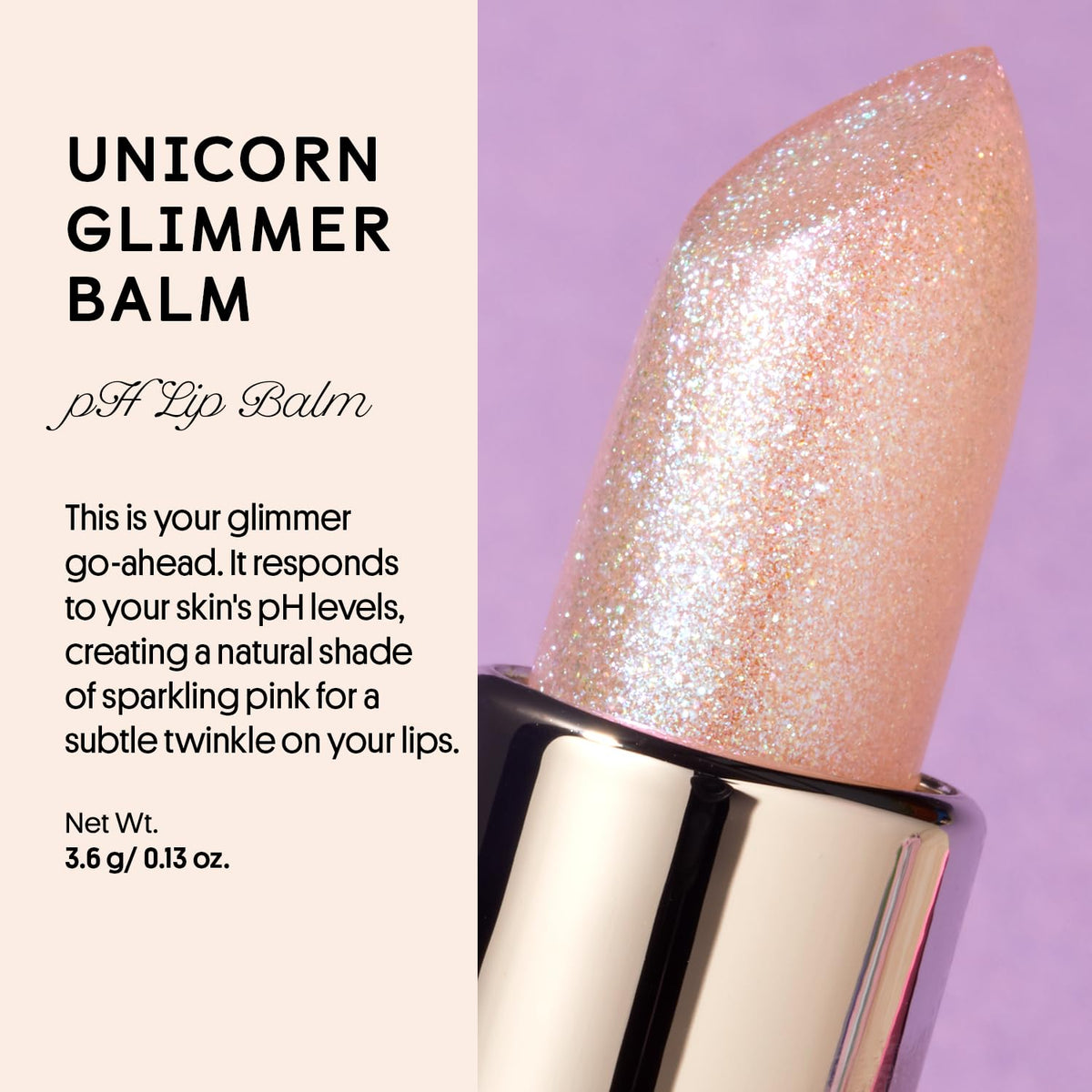 Winky Lux Unicorn Glimmer Balm -Hydrating ph Lip Balm, Natural Pink Tint with pH Color Changing