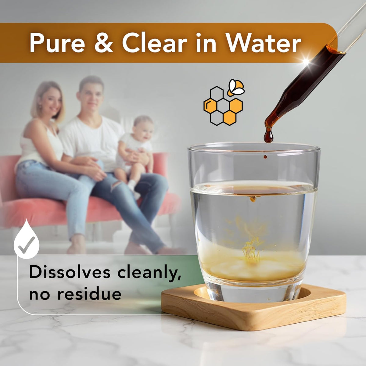Lovita Bee Propolis Liquid Extract 500mg, 5:1 Resin Drops with 18% Bioflavonoids, Alcohol-Free